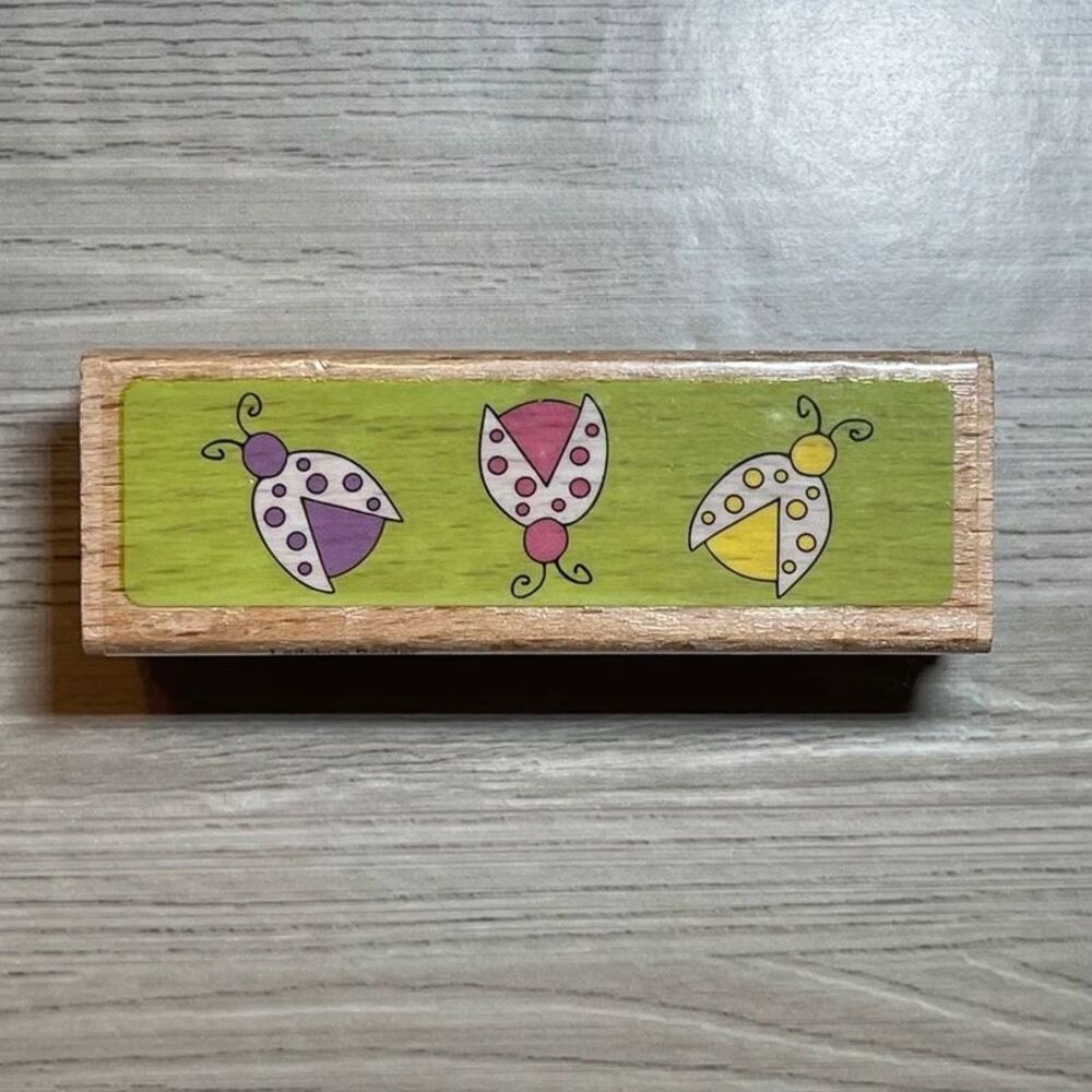 katie & co. NWT Ladybug Border Rubber Stamp